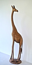 Large Giraffe wooden figure carving