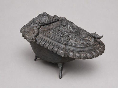 Antique french cast iron coal - antique,