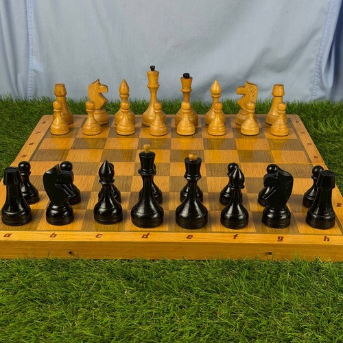 Vintage ussr wooden chess set - wooden,
