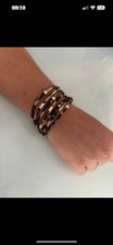 Oliver Bonas Cuff Bracelet Animal Print Multiple Strands With Magnetic Fastener