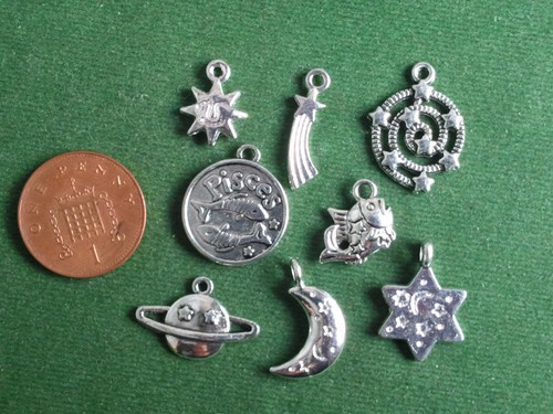 Zodiac charms antique silver - zodiac,