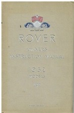 ROVER P4 75 SALOON ORIGINAL 1952 OWNERS INSTRUCTION & MAINTENANCE MANUAL *VGC*