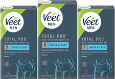 Veet Men Intimate Hair Removal Kit Sensitive 3x( 100ml Cream + 50ml Aftercare)