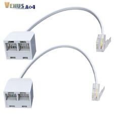 Two Way Telephone Splitters 6P4C RJ11 Male to Dual Female Cable for Landline