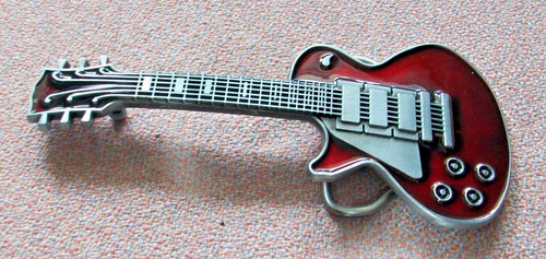 Guitar metal belt buckle - guitar,