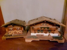 2 VINTAGE WOODEN SWISS CHALET