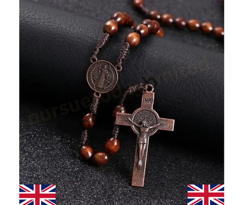 Wooden rosary cross - wooden, handmade