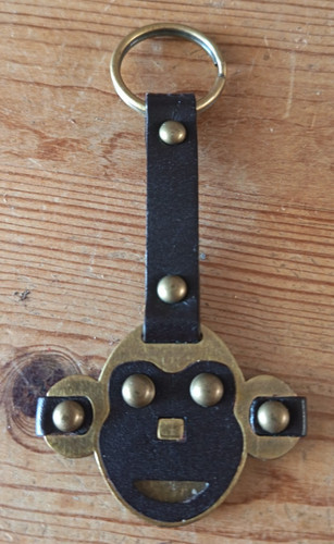 Brass metal and leather - a,