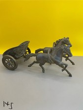 Vintage mcm brass double horse - brass,