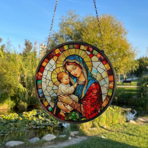 Virgin mary stained glass - stained,