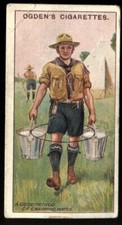 Tobacco Card, Ogdens, BOY SCOUTS, 2nd Series 1912 Blue Back, Carrying Water, #80