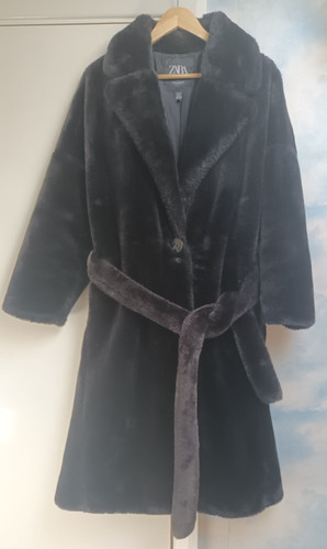 Zara black faux fur - zara,
