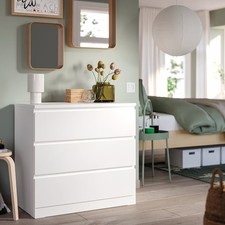 IKEA Malm Dresser + Glass Top (Gloss Finish)