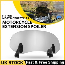 Universal Clip On Motorcycle Windshield Extension Spoiler Wind Screen Deflector