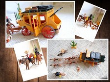 Playmobil  Western Express Vintage Horse Drawn Stagecoach Sheriff Bandit Playset