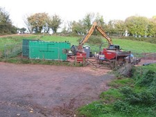 Photo A3 Earth moving equipment for lake drainage, Cockington The lakes  c2016