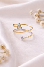 14K Gold Plated CZ Wrap Ring