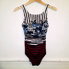 Anita Badmode Womems Swimsuit Blue Size 32C UK 10 Lara Marine Crossback Costume