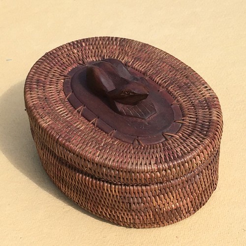 Vintage lombok trinket basket - vintage,