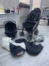 Silver Cross 3D Pram System with car seat footmuff and raincover