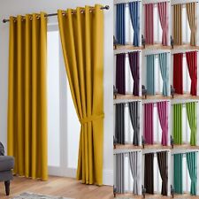 Blackout Curtains Thermal Ready Made Eyelet Ring- Energy Saving + Free Tie Backs