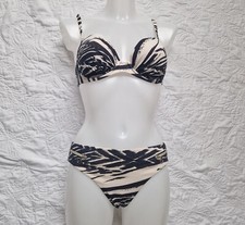 Maryan Mehlhorn Safari bikini in cream and black zebra print. Size 12 C