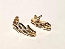 9CT GOLD LADIES SPARKLING REAL DIAMOND EARRINGS EAR RING PIERCED JEWELERY 375