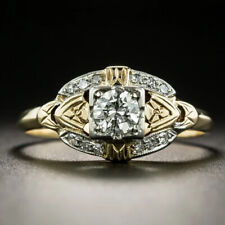 Vintage Diamond Antique Art Deco Engagement Ring 14k White Gold Over Size J-T