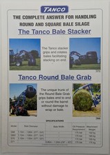 Original Tanco Bale Stackers, Grabs, Spears Etc s 1 Sheet Brochure, c 1980's