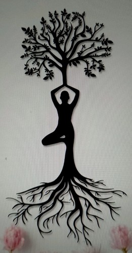 Elegant black metal yoga tree - elegant,