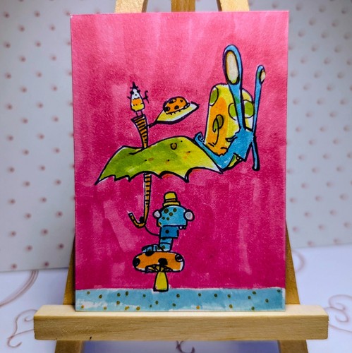 Original hand drawn aceo - original,