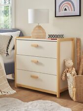 Pixie Solid Pine 3 Drawer Chest White & Pine Kids Bedroom Furniture