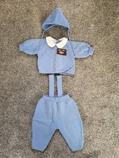 Clayeux Light Blue Baby Set with Hat Size 1 Made in France