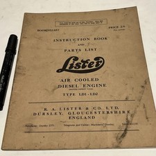 LISTER LD & SL DIESEL ENGINE ORIG '57 INSTRUCTION MANUAL & PARTS LIST 352/857 D9
