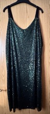 Made In Italy Brand New With Tags Emerald Green Sequin Lace Dress One Size 22-24