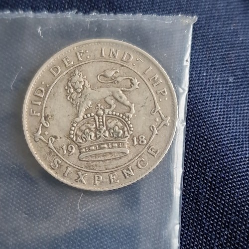 1918 king george sixpence 6d - 1918,