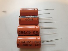 4 x Sprague 2200uF 25v 509D Electrolytic Capacitor (EE-209)