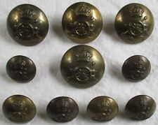 Set 10x British Army:"ROYAL ARTILLERY BRASS BUTTONS" (23mm-17mm, RA, WW2 Era)