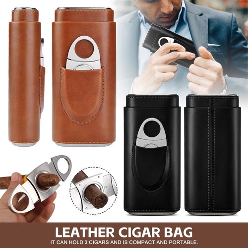 Cigar travel case leather - cigar,