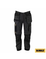 Dewalt Work Trousers Holster Pockets Four way flexible, Grey/Black Waist 40 L31