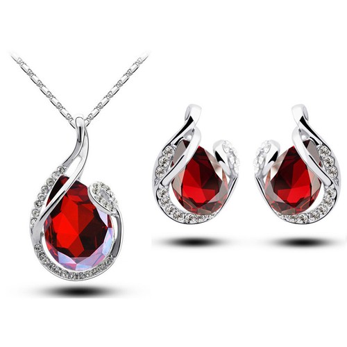Rhinestone earring necklace - rhinestone,
