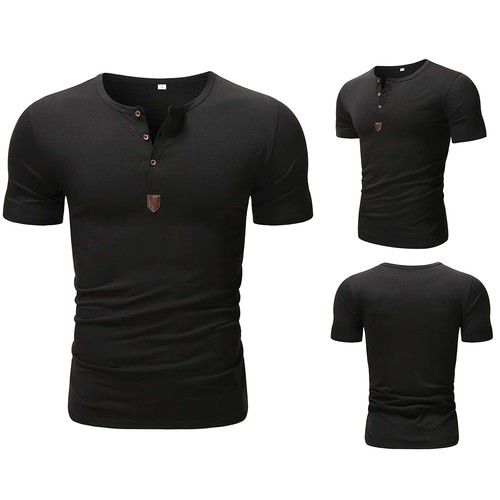 Men short sleeve - sleeve, neck