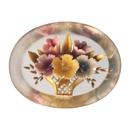 Vintage brooch reverse carved - reverse,