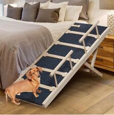 Wooden Dog Ramp for High Bed, 120cm Long Non-slip Dog Ramp for Couch, 6 Adjusta