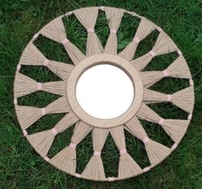Round Mirror Handcrafted Jute Hessian Rope String 