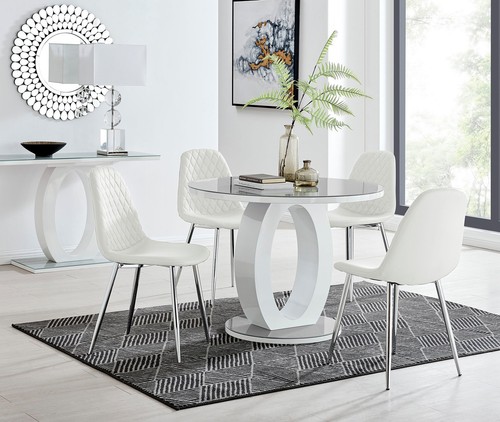 Giovani round white gloss - round,