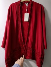 Monsoon Women's red open front