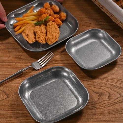Stainless steel tray snack - stainless,