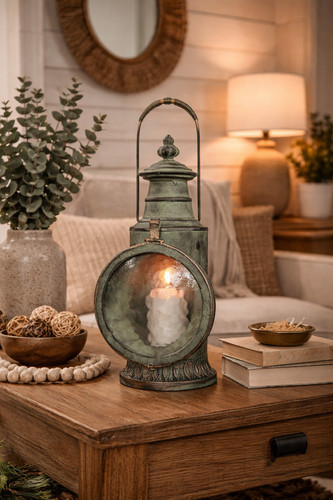 Vintage railway lantern candle - railway,