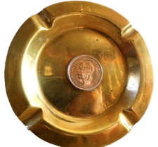 Ww2 trench art brass ashtray - art,